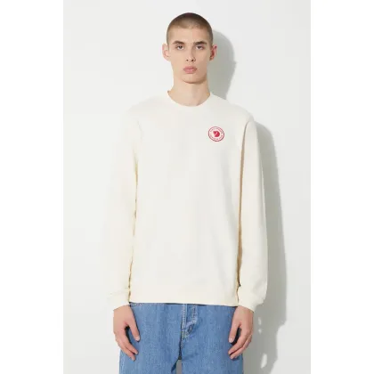 Zdjęcie Fjallraven bluza bawełniana 1960 Logo męska kolor beżowy gładka