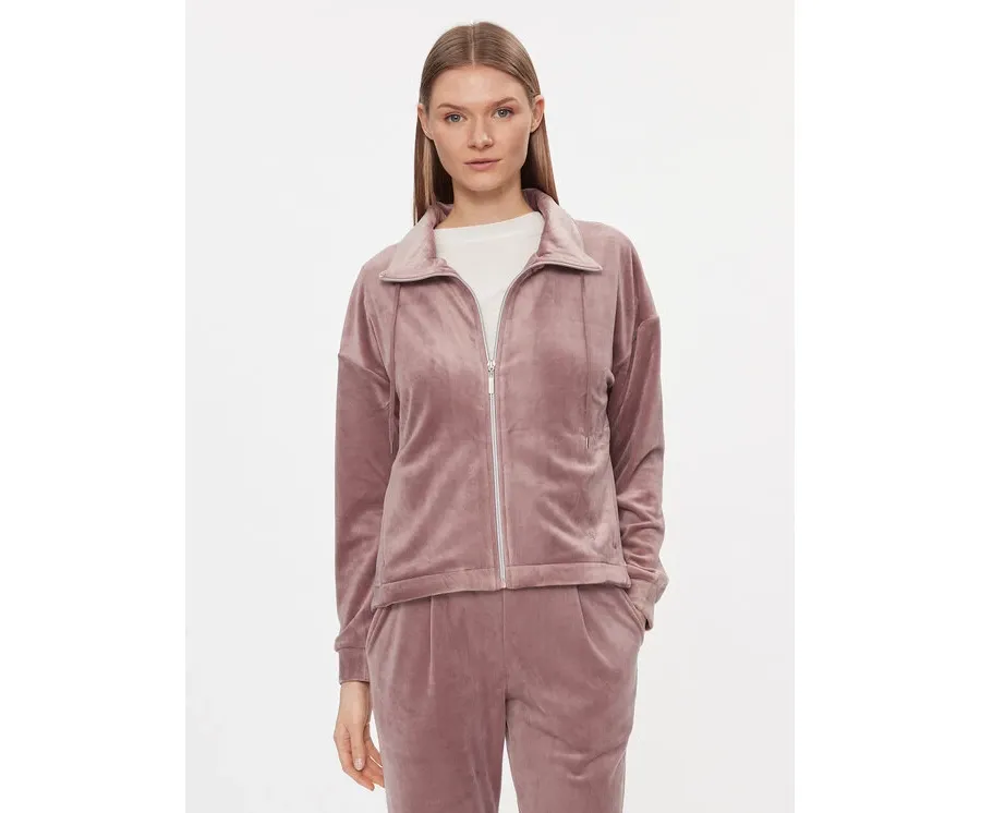 obrazek 1 Triumph Bluza Cozy Comfort Velour Zip Jacket 10216555 Brązowy Regular Fit