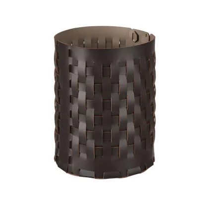 Zdjęcie Unikalny skórzany kosz Bottega Ø20xH25 cm w kolorze czekoladowym