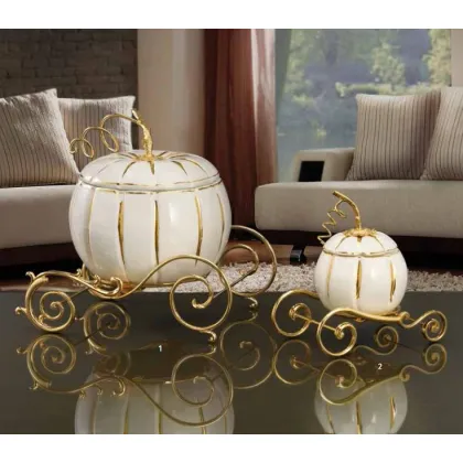 Picture A unique decoration in the shape of a porcelain pumpkin