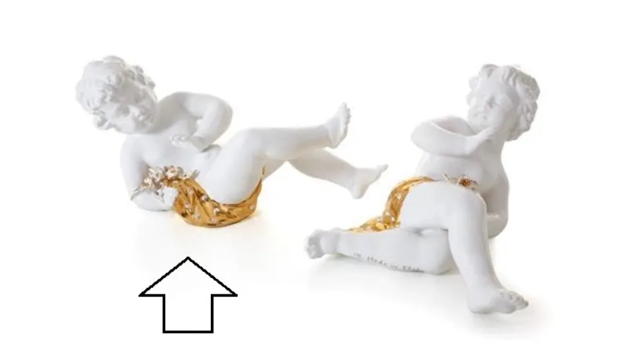 obrazek 1 Włoska barokowa figurka amorka wykonana z ceramiki - Ceramiche ML