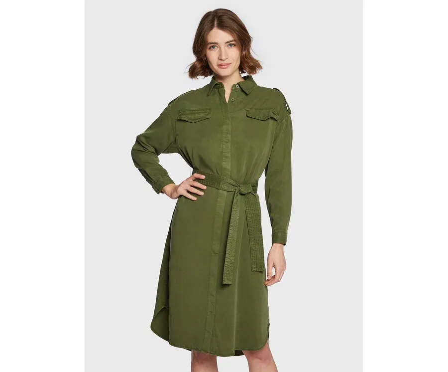obrazek 1 Pepe Jeans Sukienka koszulowa Lidia PL953139 Zielony Relaxed Fit