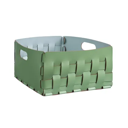 Zdjęcie Stylowy kosz Bottega 35x35xH20 cm w wyjątkowym kolorze eukaliptusa