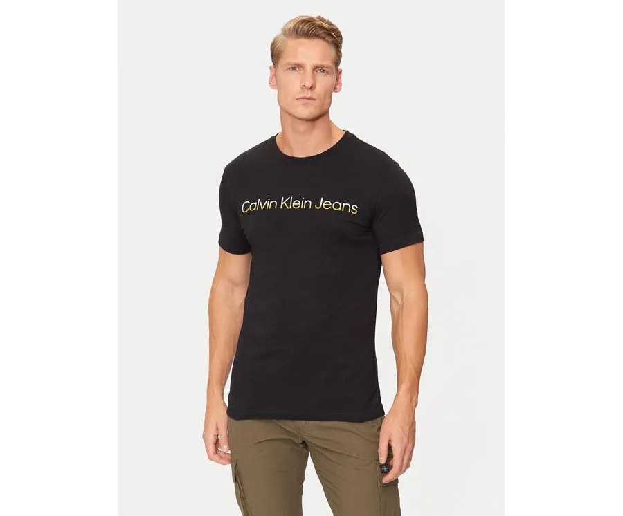 obrazek 1 Calvin Klein Jeans T-Shirt Two Tone Institutional J30J325676 Czarny Regular Fit