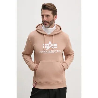 Zdjęcie Alpha Industries bluza męska kolor różowy z kapturem z nadrukiem