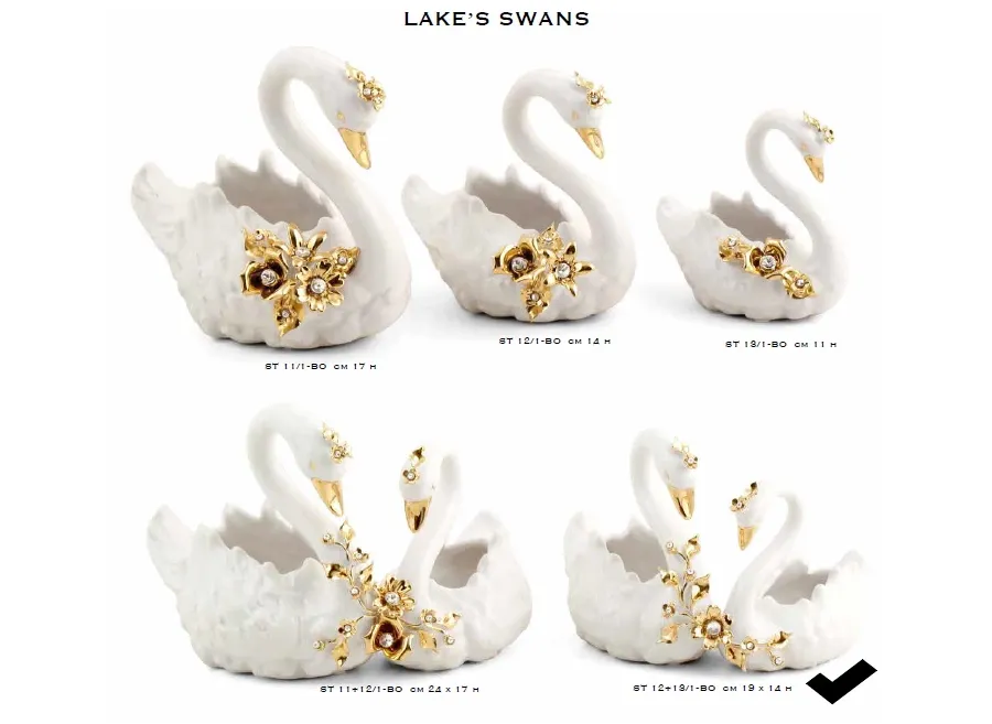 picture 1 Luxurious ornament - swans with golden flowers - Bruno Costenaro