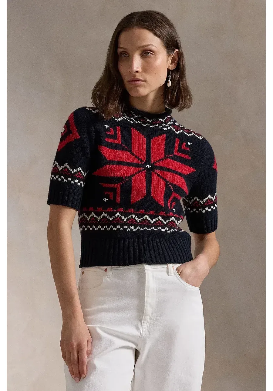 obrazek 1 Polo Ralph Lauren sweter wełniany damski kolor granatowy z półgolfem 211947919