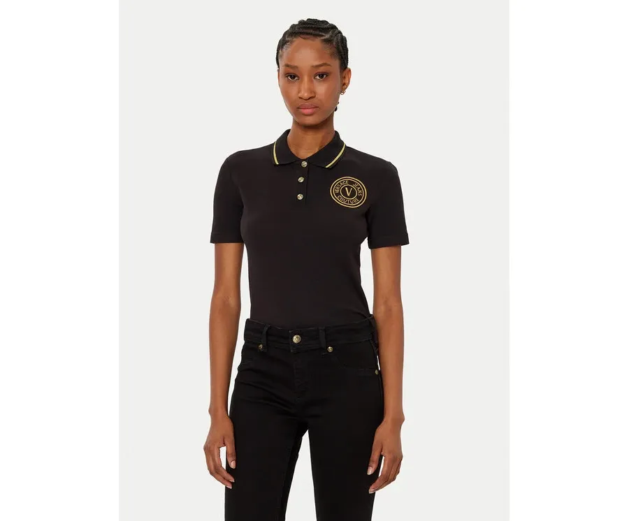obrazek 1 Versace Jeans Couture Polo 78HAGT00 Czarny Regular Fit