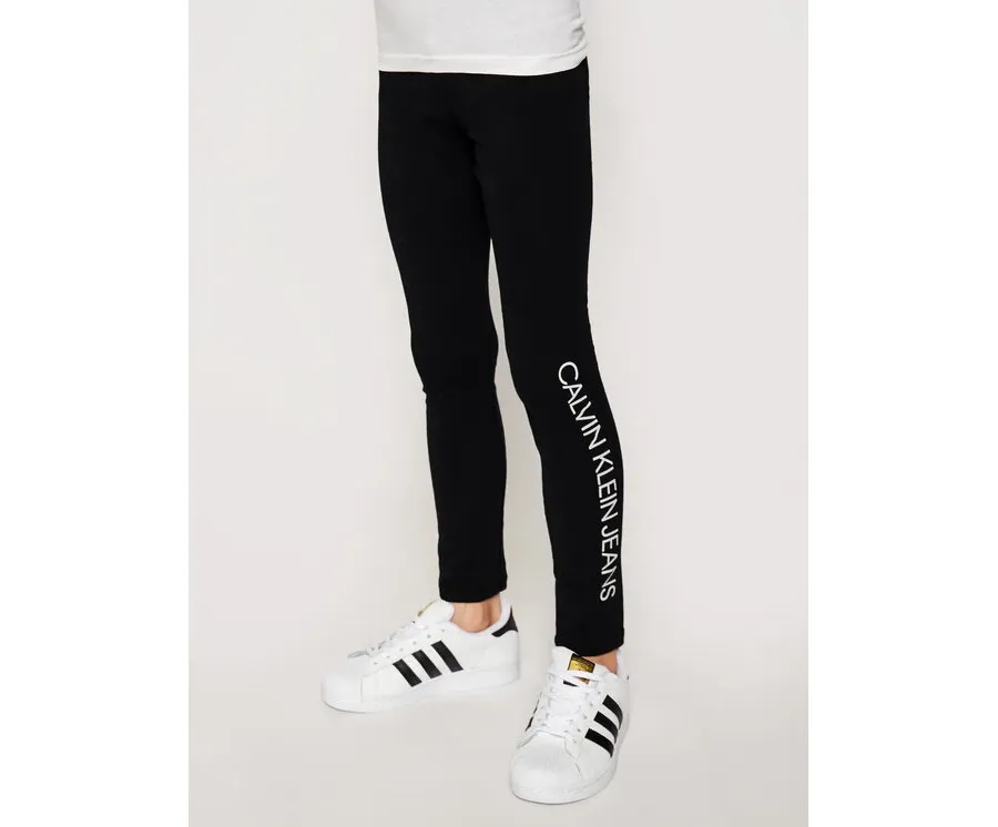 obrazek 1 Calvin Klein Jeans Legginsy Logo IG0IG00740 Czarny Slim Fit