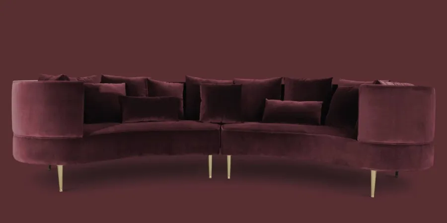 picture 5 Stylish sofa with velvet cushions - Ottiu