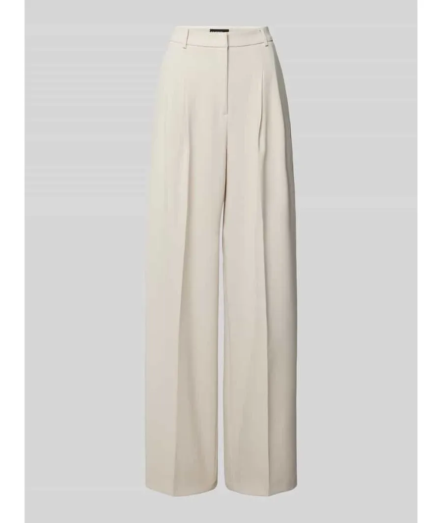 obrazek 1 Spodnie materiałowe z szeroką nogawką i zakładkami w pasie model ‘ANNY’