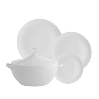 Zdjęcie 56-elementowy porcelanowy zestaw obiadowy z unikatowej kolekcji Broadway White - Vista Alegre