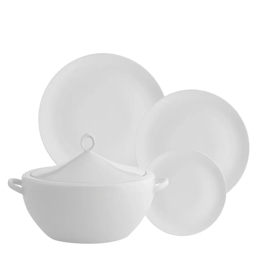 obrazek 1 56-elementowy porcelanowy zestaw obiadowy z unikatowej kolekcji Broadway White - Vista Alegre