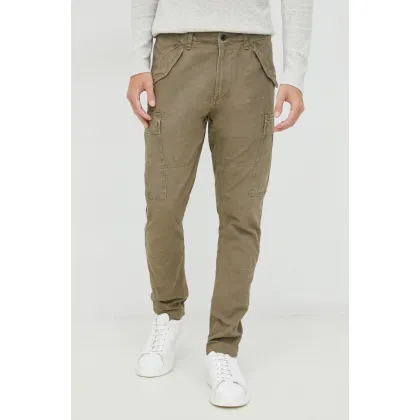 Zdjęcie Polo Ralph Lauren spodnie bawełniane męskie kolor zielony w fasonie cargo