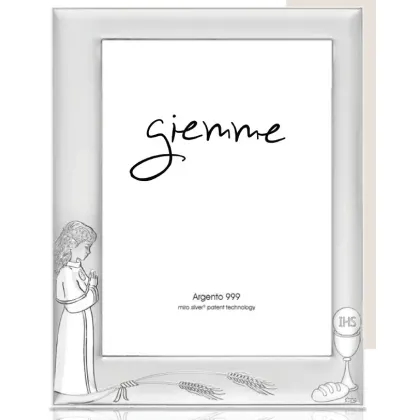 Zdjęcie Unikalna srebrna ramka na zdjęcie z komunii o wymiarach 13х18 cm