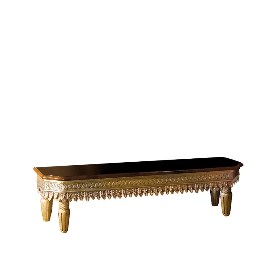 obrazek 1 Prestiżowa ława SISSI - drewno, złoto, skóra - Collecion Alexandra