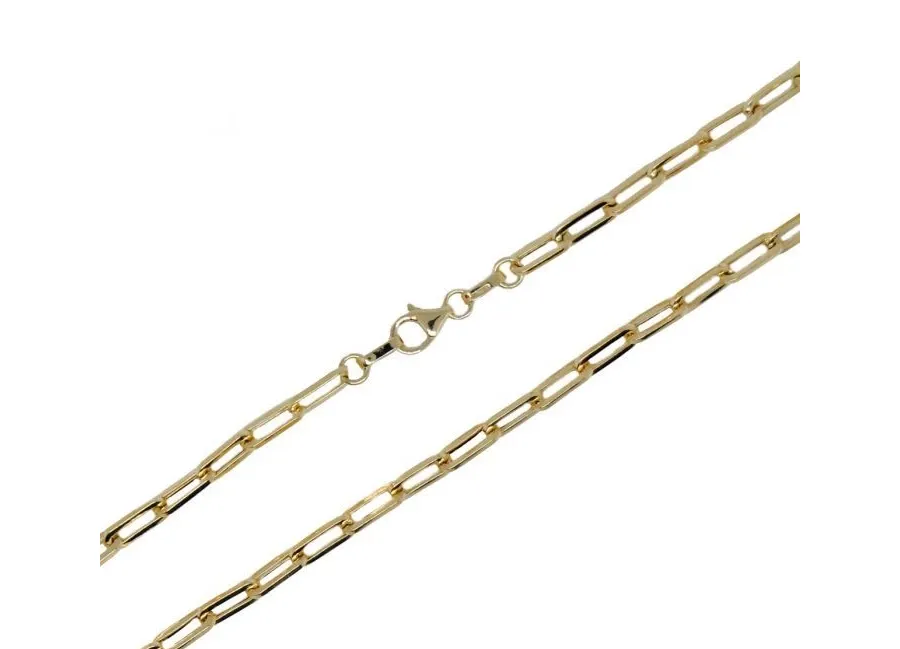 obrazek 1 Błyszczący owalny łańcuszek o szerokości 4mm. 45 cm długości