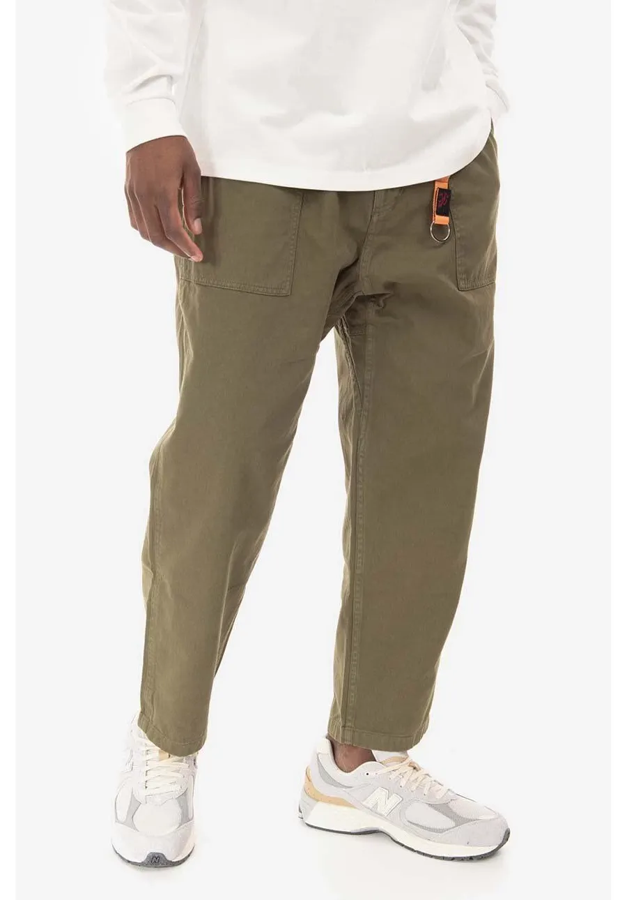 obrazek 1 Gramicci spodnie bawełniane Loose Tapered Pant kolor zielony szerokie medium waist G103.OGT-KREMOWY