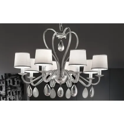 Picture Artistic chandelier with beads on a metal frame