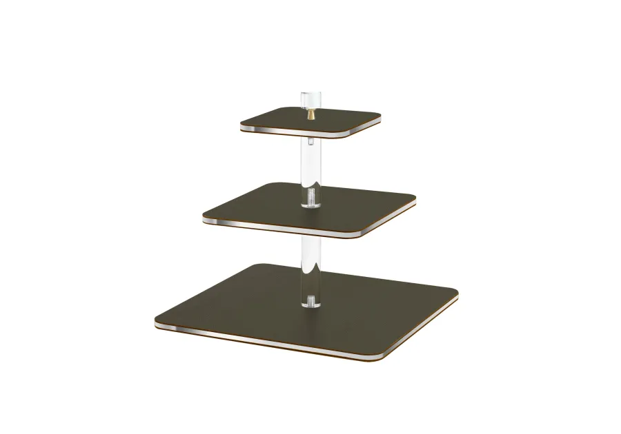 picture 1 Stylish dark olive serving stand 30x30xH30 cm