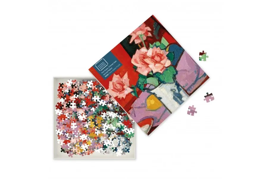 obrazek 2 Puzzle dla dorosłych National Galleries Scotland - Samuel Peploe: różowe róże, chiński wazon - Flame Tree Publishing