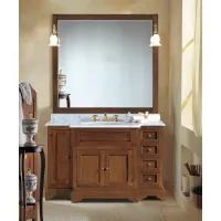Picture Italian antique-style bathroom set in light walnut with an undercounter washbasin