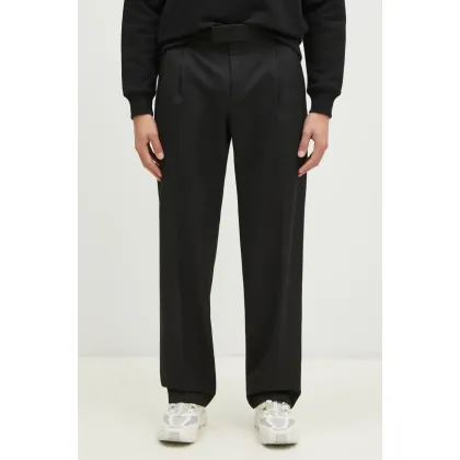Zdjęcie Drôle de Monsieur spodnie z domieszką wełny Le Pantalon Golfeur kolor czarny proste PERM-BP165-PL127-BL
