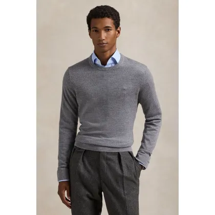 Zdjęcie Polo Ralph Lauren sweter wełniany męski kolor szary 710949280