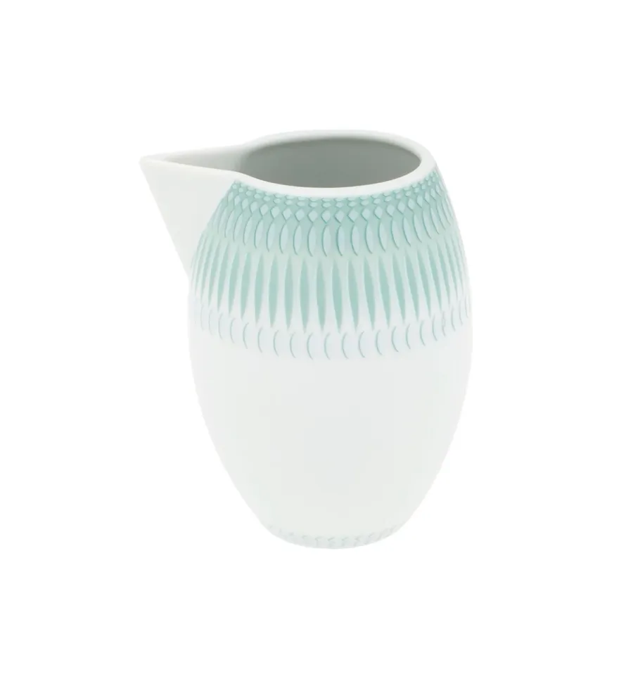obrazek 1 Biały porcelanowy dzbanek na mleko Venezia z bogatym turkusowym zdobieniem - Vista Alegre