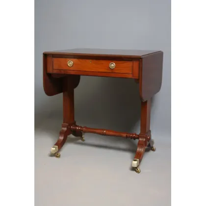 Zdjęcie Dobra jakość regencyjny, rozkładany stolik z mahoniu - antyk