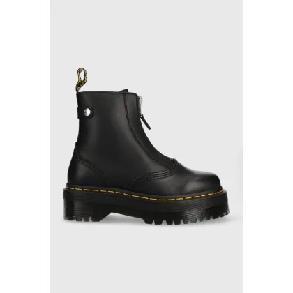 Zdjęcie Dr. Martens botki skórzane Jetta damskie kolor czarny na platformie DM27656001-Black
