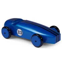 Picture A carefully crafted racing car made of solid mahogany