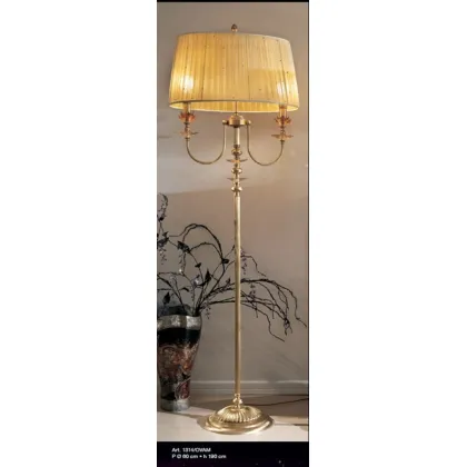 Zdjęcie Stylowa lampa podłogowa z bursztynowym kwiatem i kloszem – Il Paralume Marina