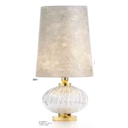 Picture Stylish table lamp with transparent Murano glass - Il Paralume Marina