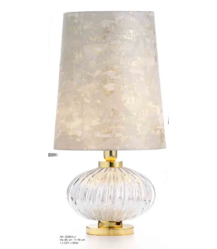 obrazek 1 Stylowa lampa stołowa z przezroczystym szkłem Murano - Il Paralume Marina