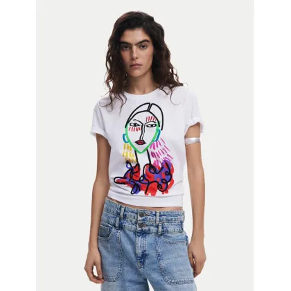 Zdjęcie Desigual T-Shirt Misuri 25SWTKA9 Biały Regular Fit