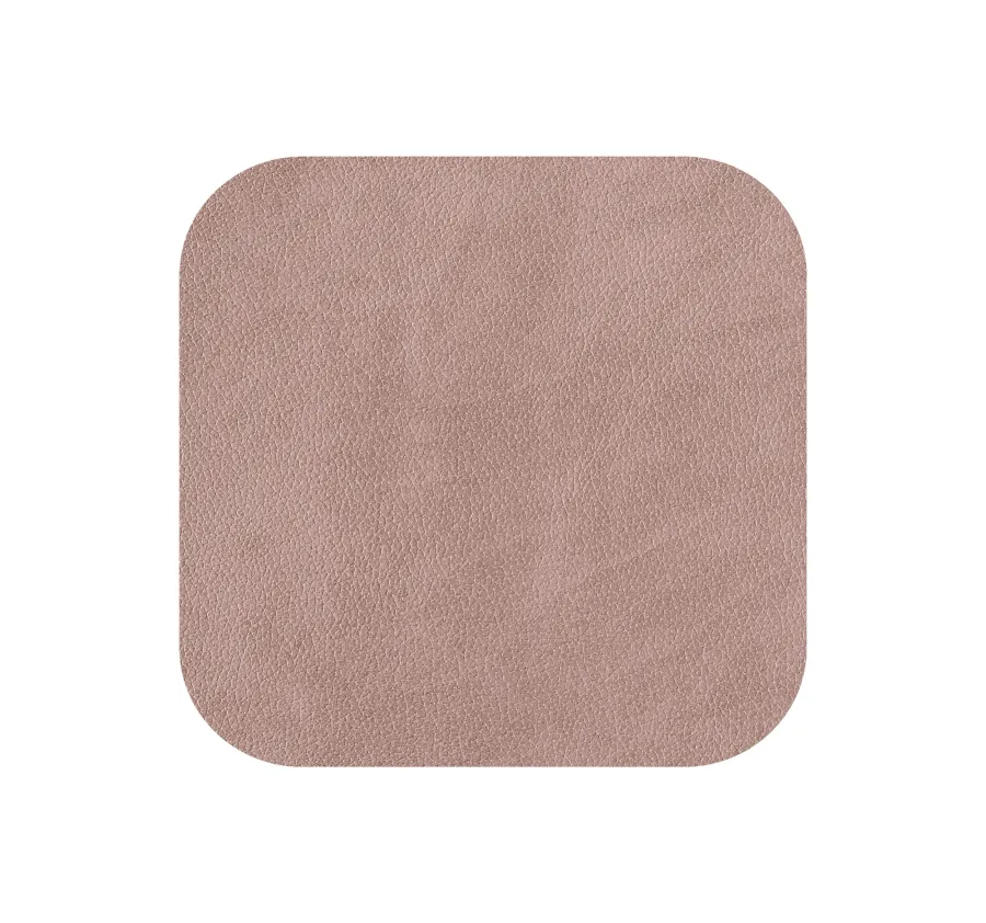 obrazek 3 Podkładka pod szklankę 12x12 cm wykonana ze skóry w kolorze perłowym i szaroróżowym