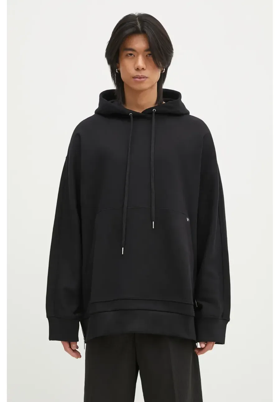 obrazek 1 Helmut Lang bluza Mega Zip Hoodie.Cmbd męska kolor czarny z kapturem gładka O09HM502
