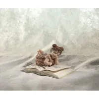 Zdjęcie Dziewczynka z porcelany leżąca na książce - Sibania