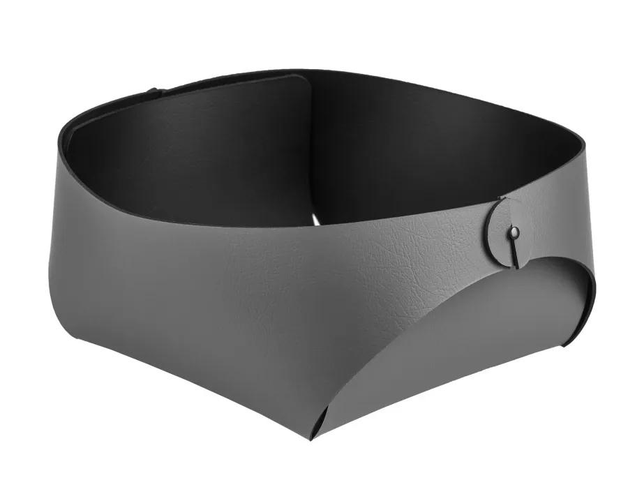 obrazek 1 Piękny skórzany koszyk Flora w kolorze szarym