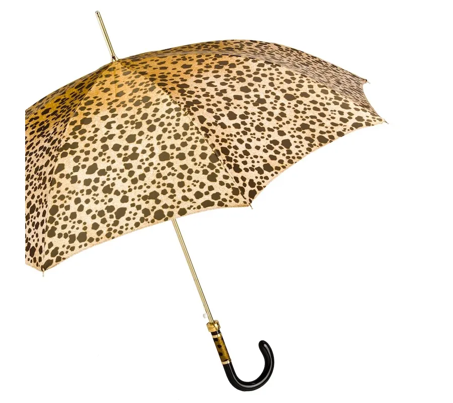obrazek 5 Ekskluzywny parasol damski zdobiony motywem skóry leoparda – Pasotti