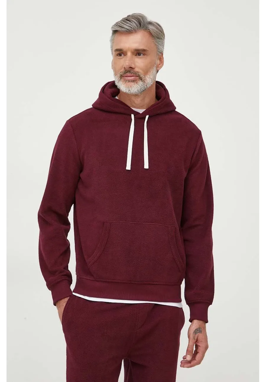 obrazek 1 Polo Ralph Lauren bluza lounge kolor bordowy z kapturem gładka