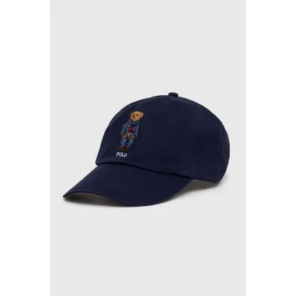 Zdjęcie Polo Ralph Lauren czapka z daszkiem bawełniana kolor granatowy z aplikacją 211949925