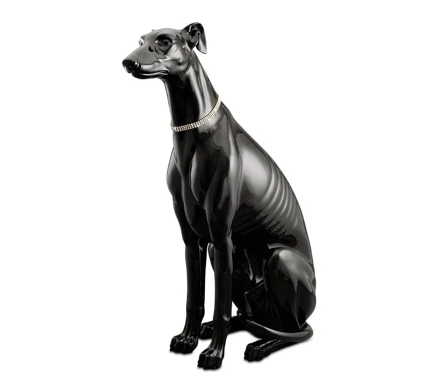 obrazek 2 Czarna ceramiczna statuetka dużego charta włoskiego – Ahura