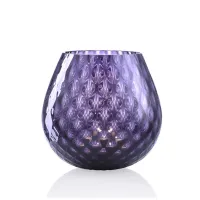 Picture A spectacular purple candlestick made of Murano glass