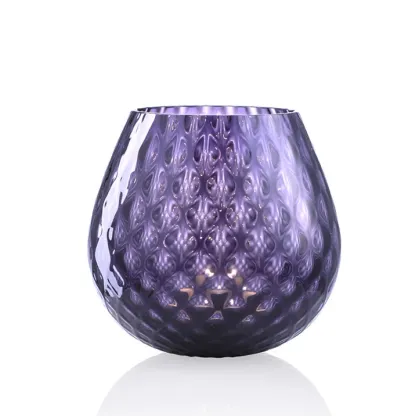 Zdjęcie Zjawiskowy świecznik w kolorze fioletu szkło Murano