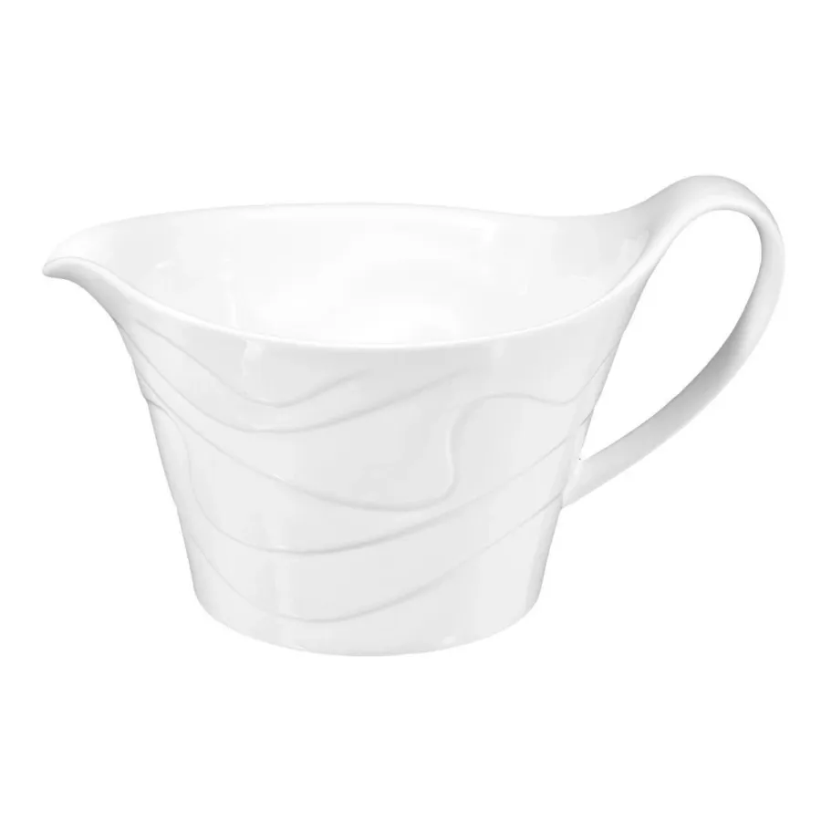 obrazek 1 Porcelanowa biała sosjerka z reliefowym zdobieniem - Seltmann Weiden