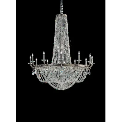 Zdjęcie Chromowany żyrandol z kryształami - styl klasyczny