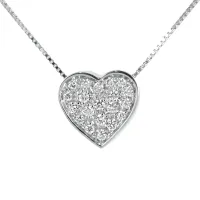 Picture Italian necklace with a heart-shaped pendant with diamonds