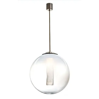 Zdjęcie Włoska duża lampa sufitowa ze szkła Murano z cylindrem „pulegoso” w środku - Il Paralume Marina